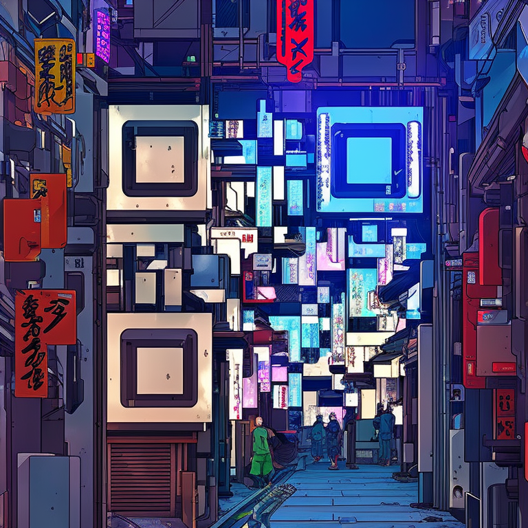 Cyberpunk alley, anime