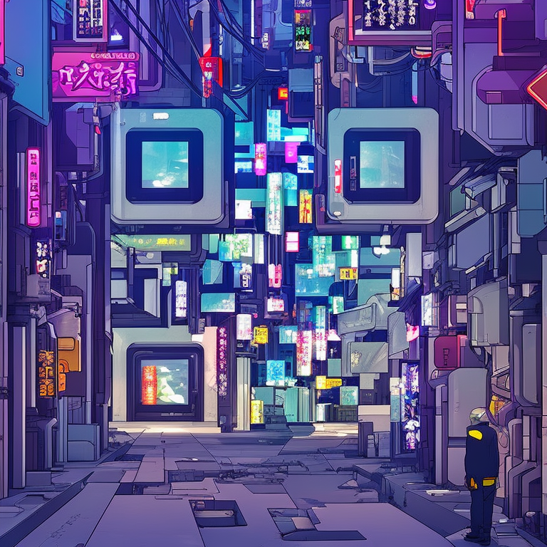 Cyberpunk alley, anime